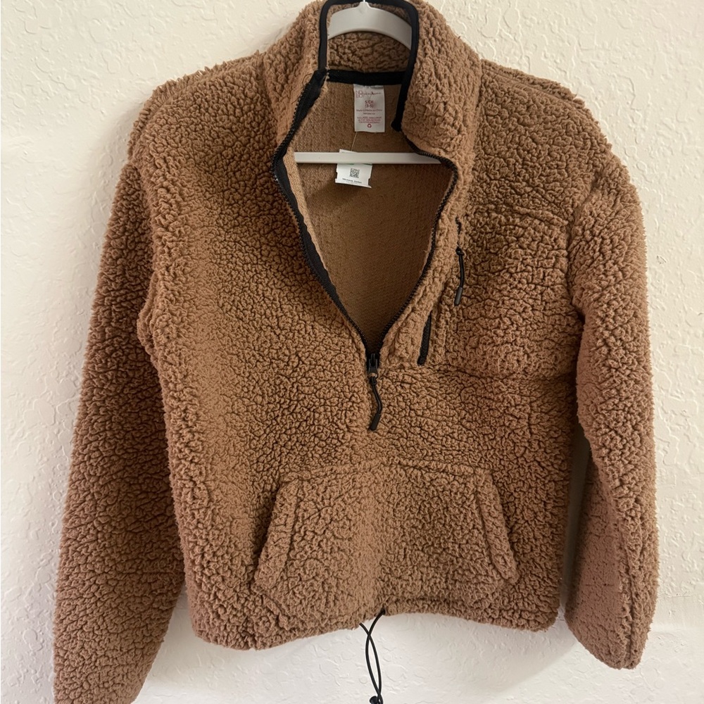 Cozy Brown Sherpa Pullover